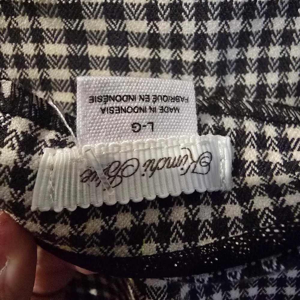 Kimchi Blue Houndstooth Plaid Bow Mini Dress Black White Large Sleeveless Mesh - Picture 7 of 8